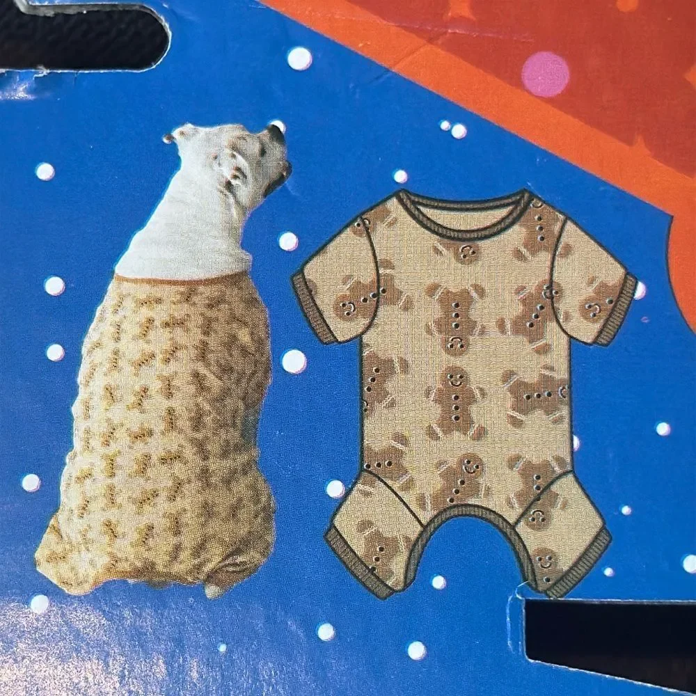 Vibrant Life Gingerbread Christmas Holiday Themed Pet Dog Pajamas Size M NEW